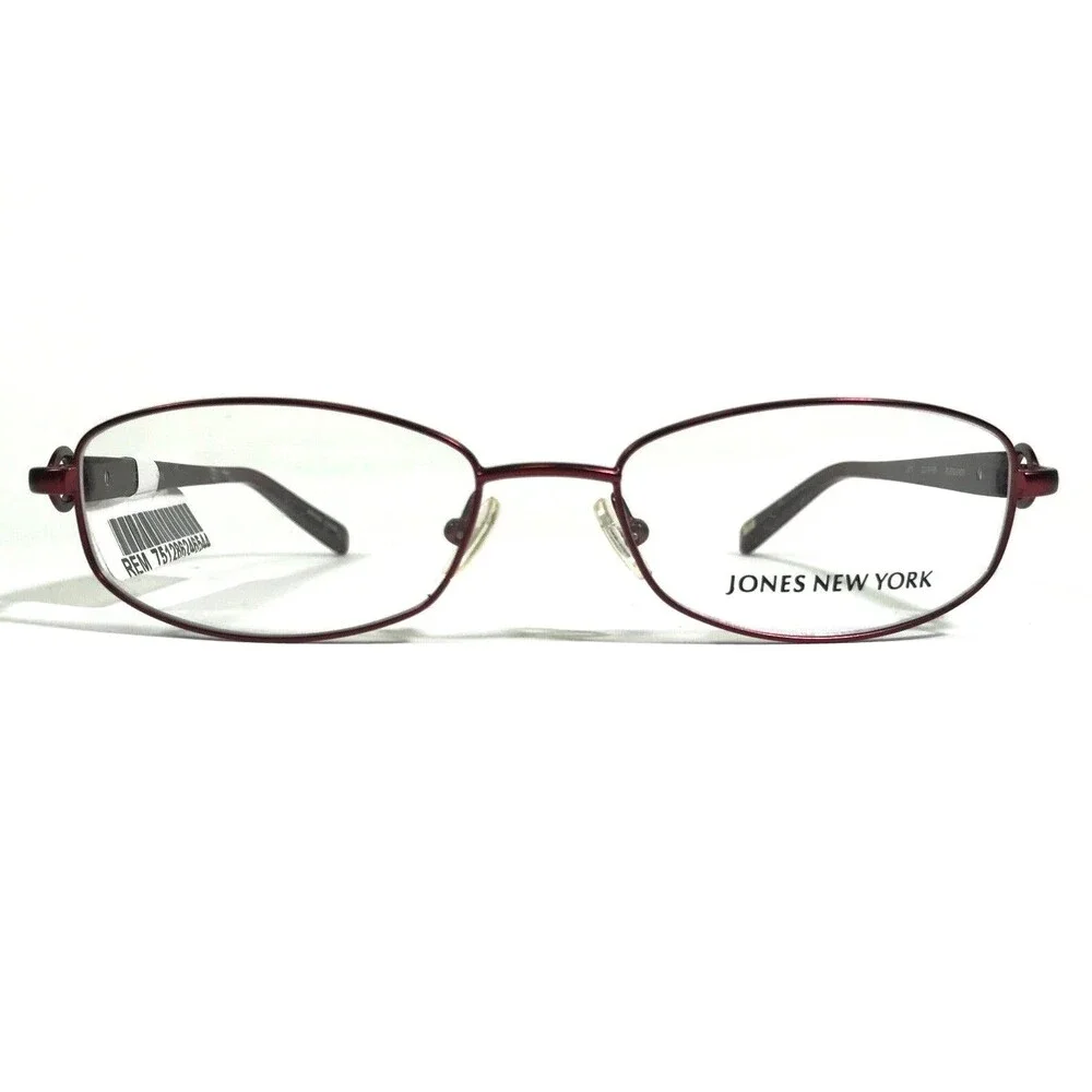 Jones New York Eyeglasses Frames J473 BURGUNDY Red Round Full Rim 52-17-135